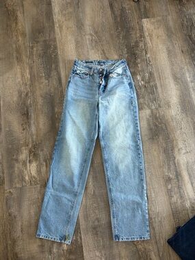 Light Blue High-Rise Straight Jeans